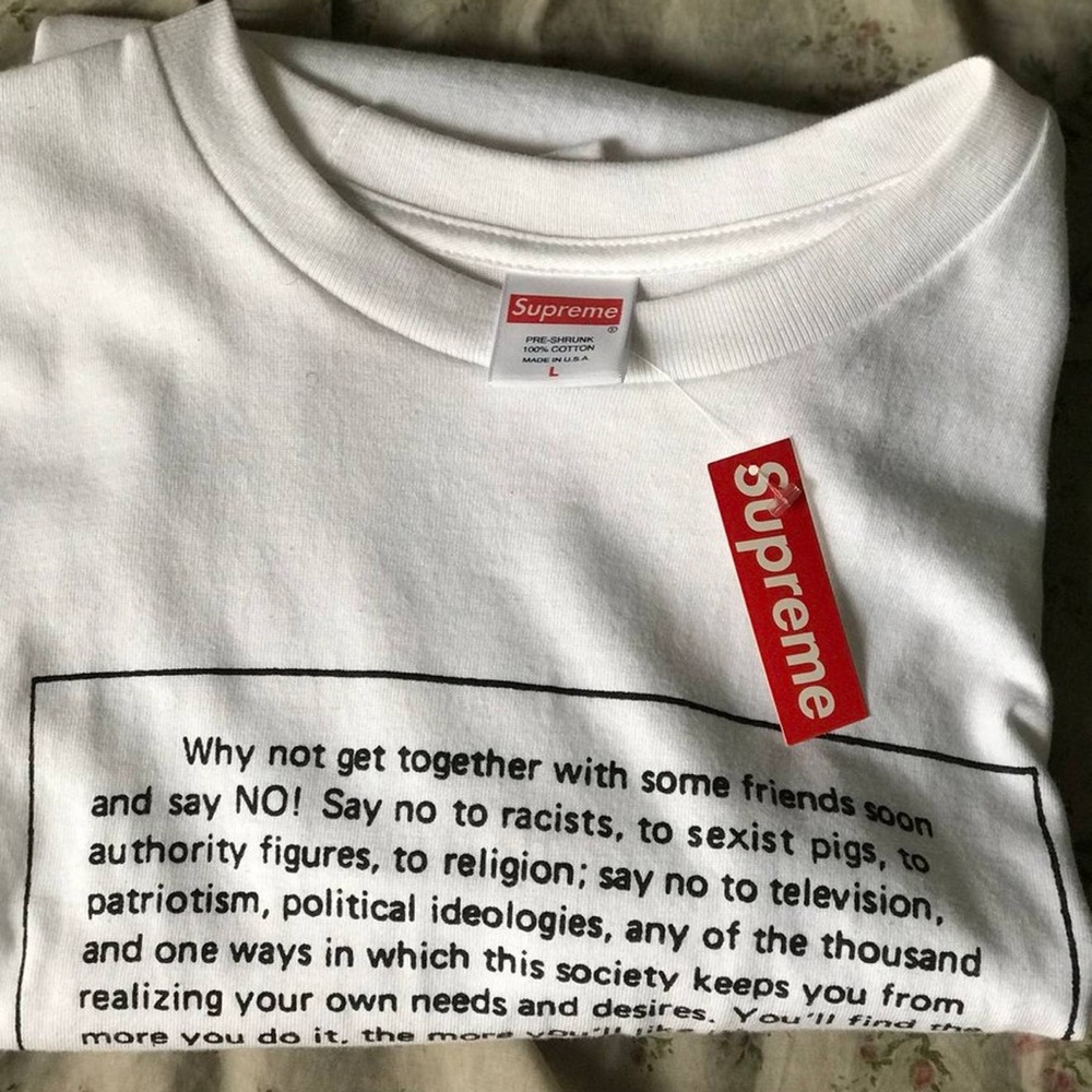 SUPREME "JUST SAY NO"  TEE SIZE L